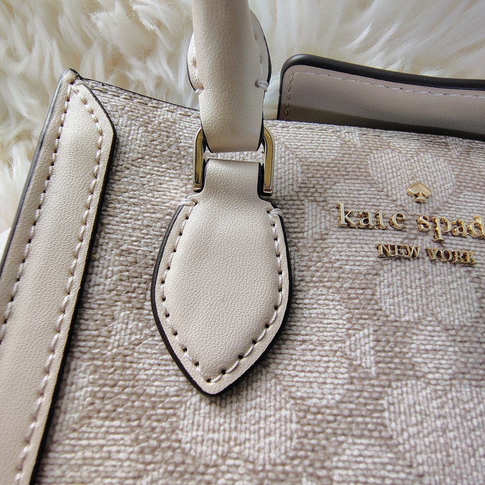 🤩Kate Spade Dark Beige and Cream Signature Spade Flower Mini Tote NWT🤩 - Picture 12 of 17